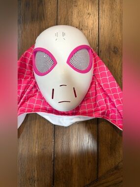 Marvel Pink and White Spider-Verse Masked Hood-spider-Gwen